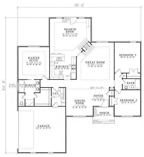 Main Floor Plan for House Plan #314910
