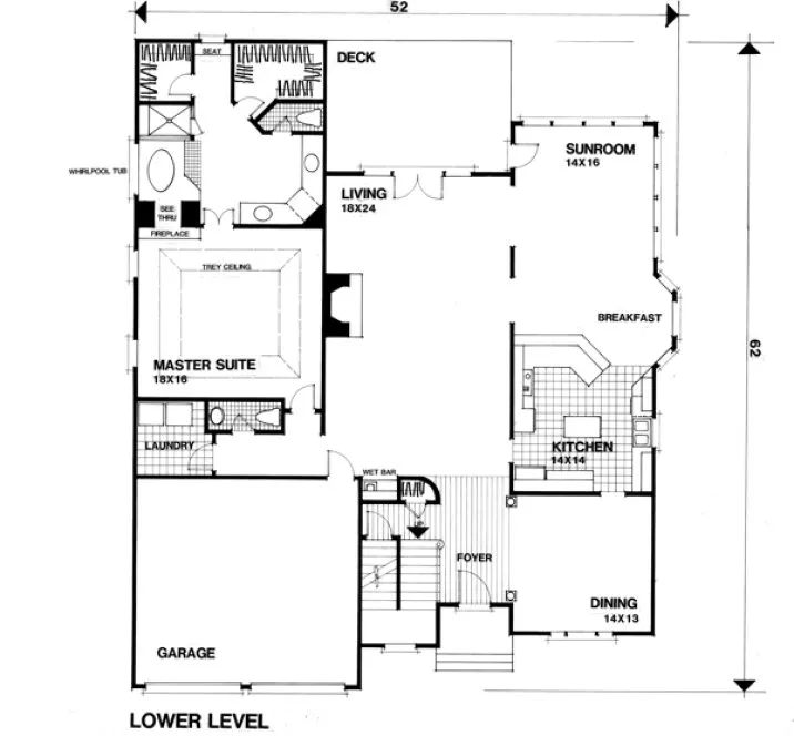 Main Floor Plan for House Plan #271033