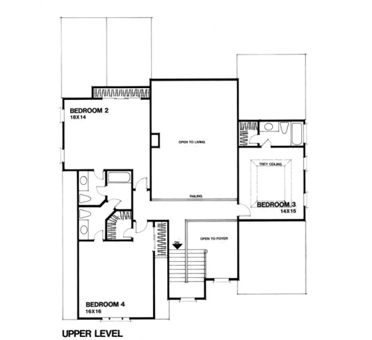 Second Floor Plan for House Plan #271033