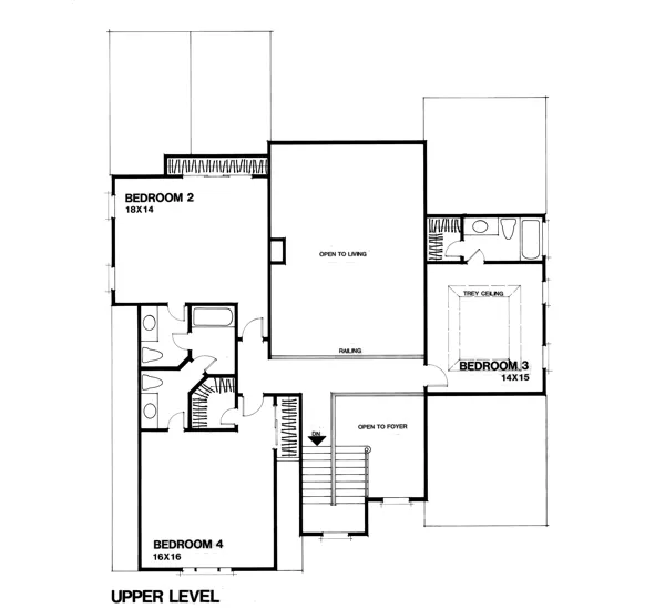 Second Floor Plan for House Plan #271033