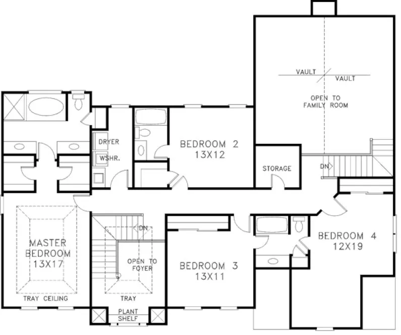 Second Floor Plan for House Plan #273023