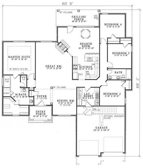 Main Floor Plan for House Plan #315910