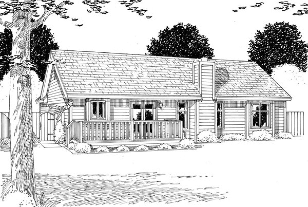 Rear Elevation for House Plan #189742