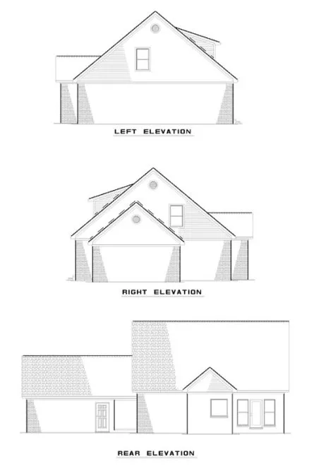 Rear Elevation for House Plan #316910