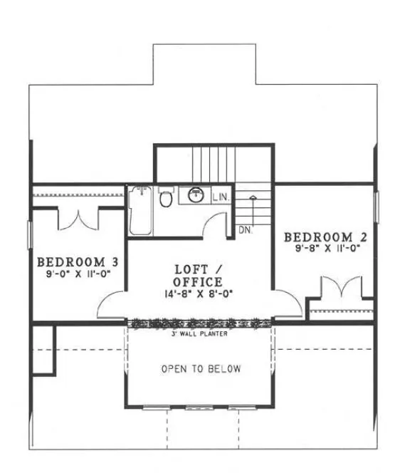 Second Floor Plan for House Plan #316910