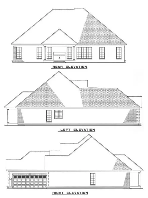 Rear Elevation for House Plan #312020