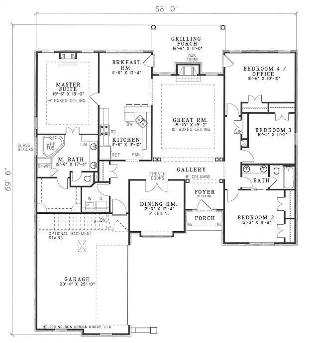Main Floor Plan for House Plan #312020