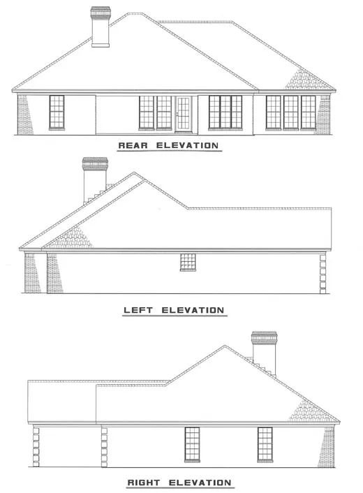 Rear Elevation for House Plan #315020