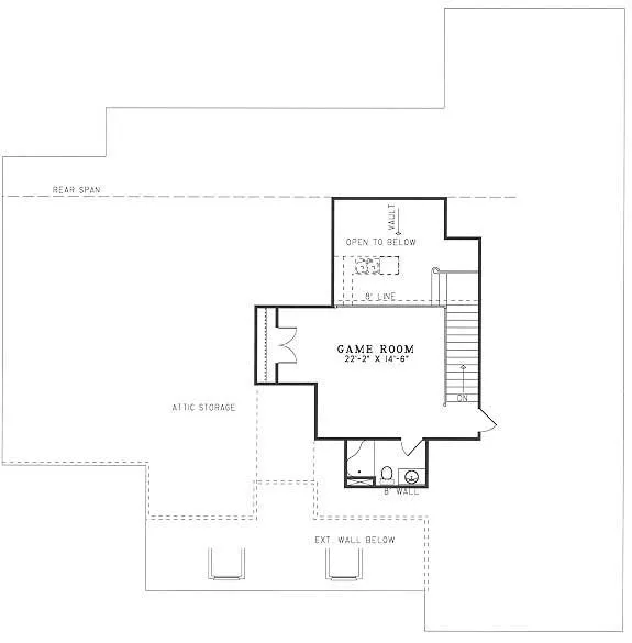 Second Floor Plan for House Plan #319020