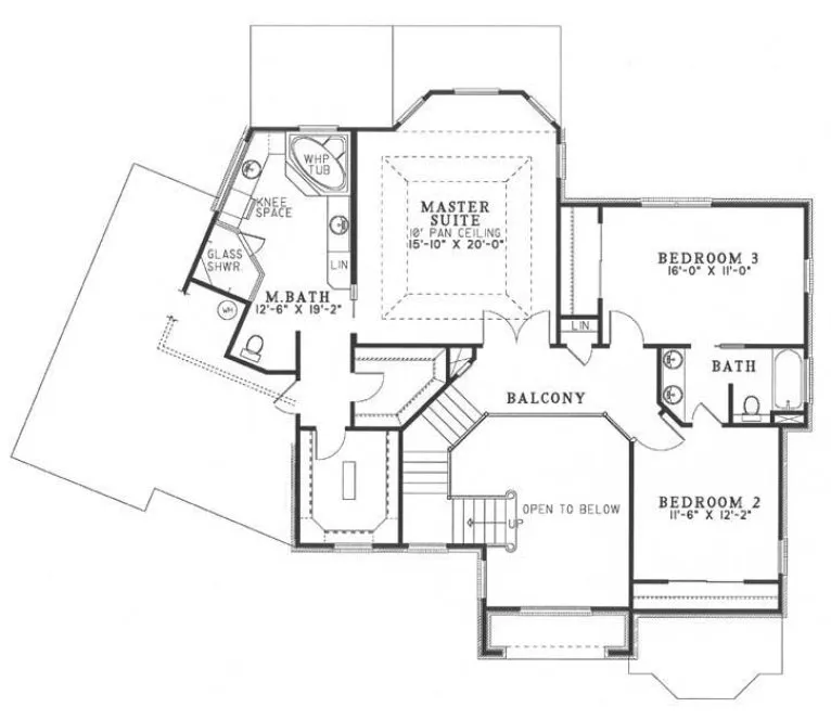 Second Floor Plan for House Plan #312120