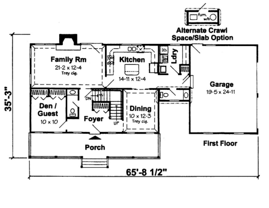 Main Floor Plan for House Plan #185442