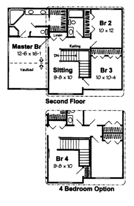 Second Floor Plan for House Plan #185442