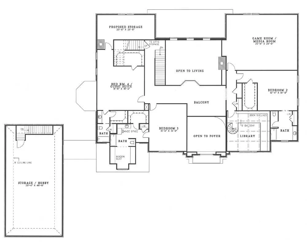 Second Floor Plan for House Plan #315120