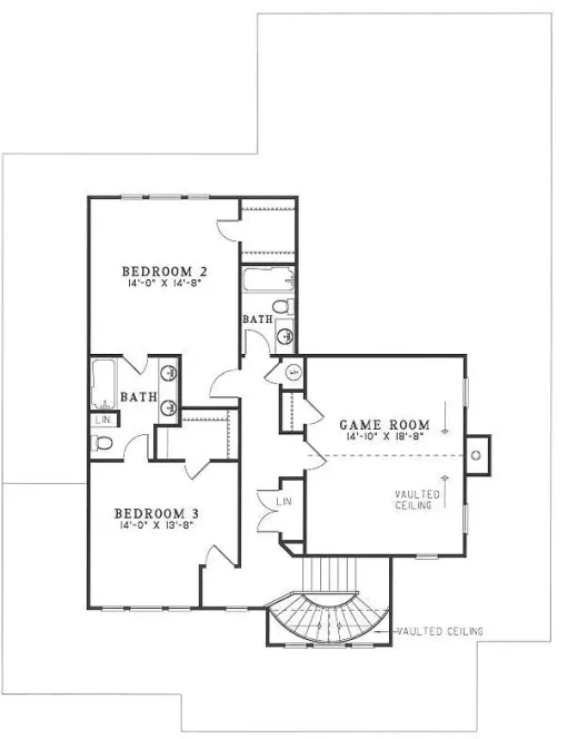 Second Floor Plan for House Plan #317120