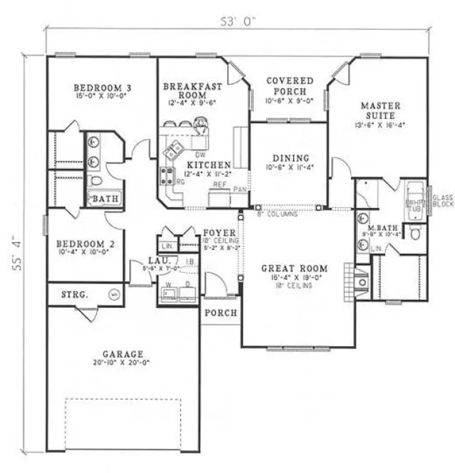 Main Floor Plan for House Plan #310220