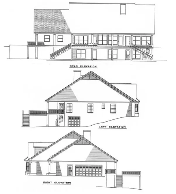 Rear Elevation for House Plan #314220
