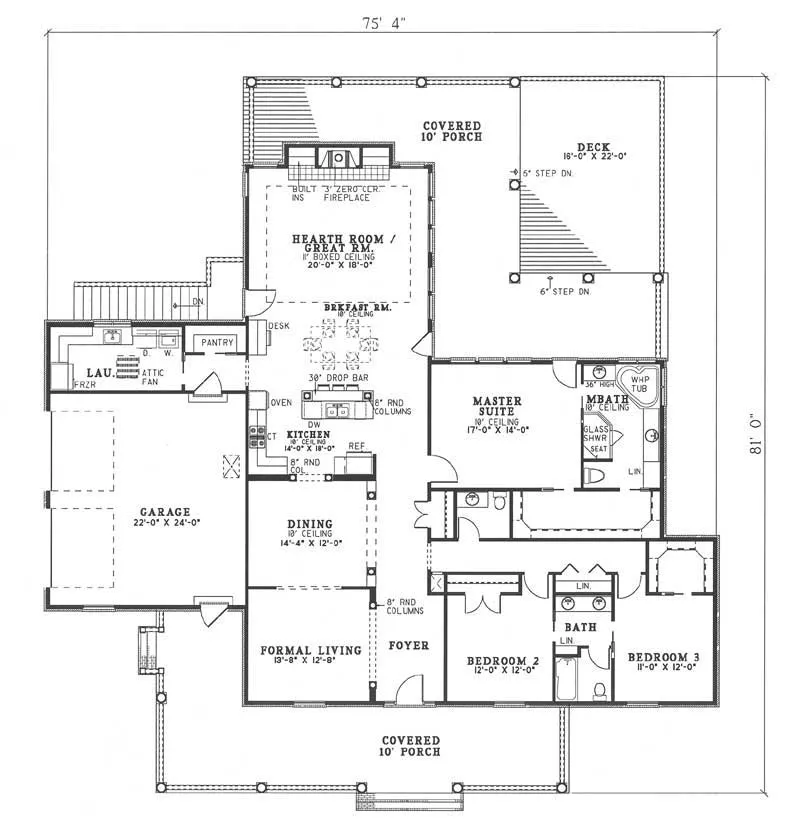 Main Floor Plan for House Plan #315220
