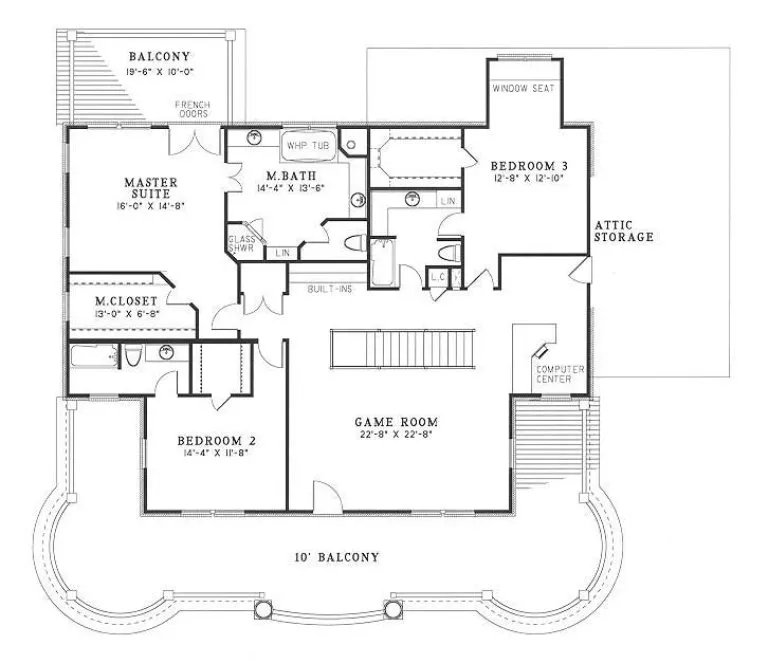 Second Floor Plan for House Plan #310320