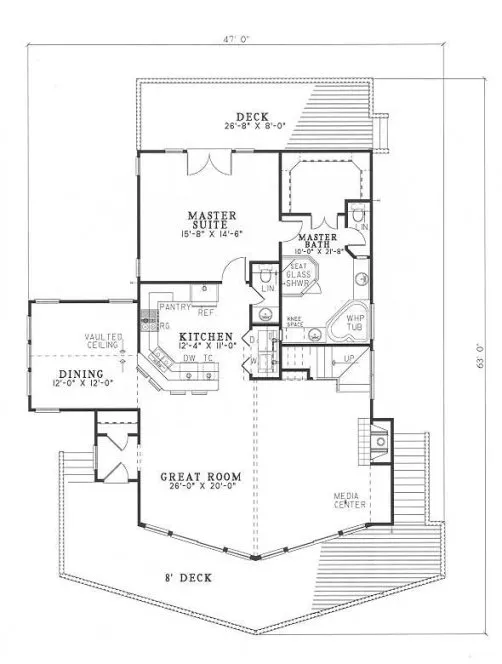 Main Floor Plan for House Plan #311320