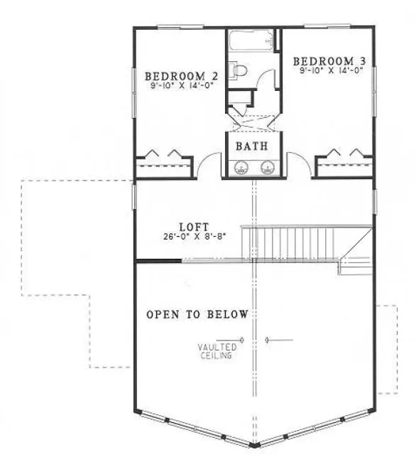 Second Floor Plan for House Plan #311320