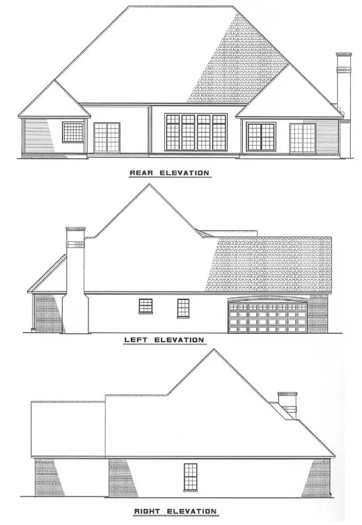 Rear Elevation for House Plan #316320