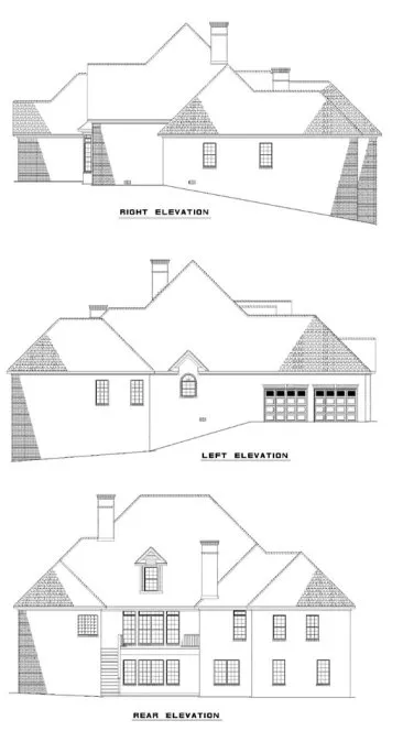 Rear Elevation for House Plan #317320