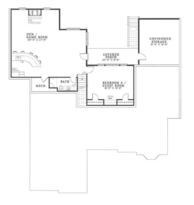 Floorplan lower for House Plan #317320