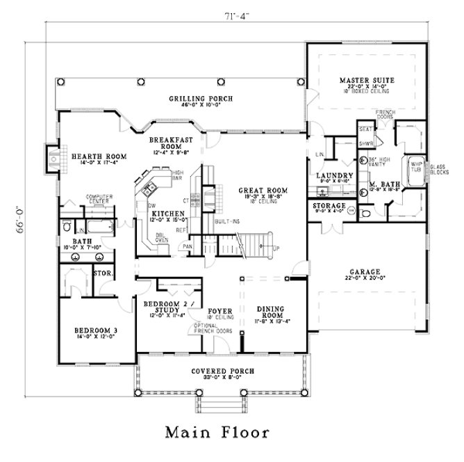 Main Floor Plan for House Plan #310420