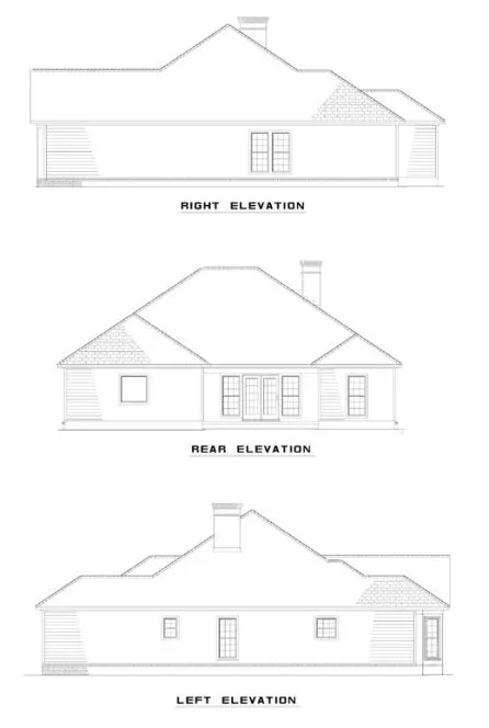 Rear Elevation for House Plan #314420