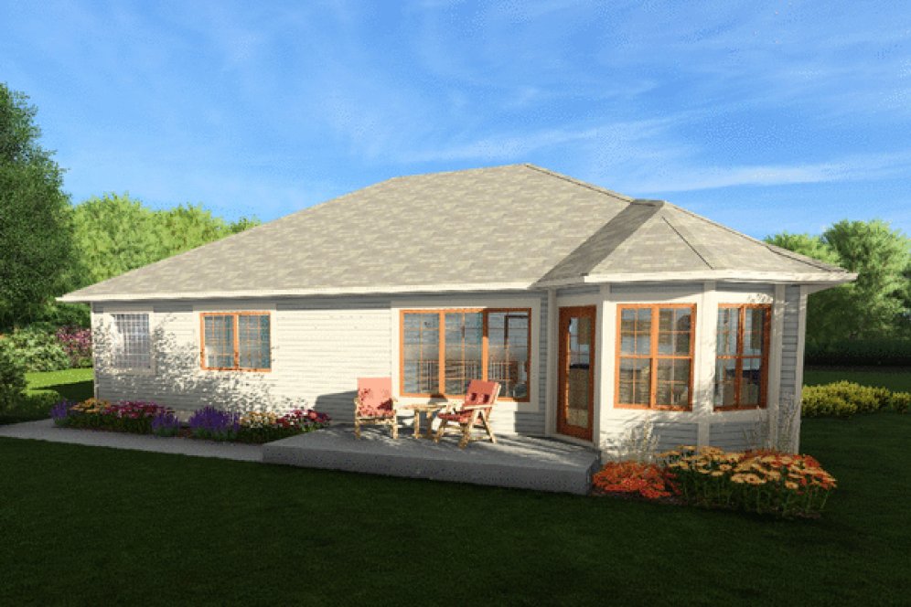 Rear Elevation for House Plan #201600