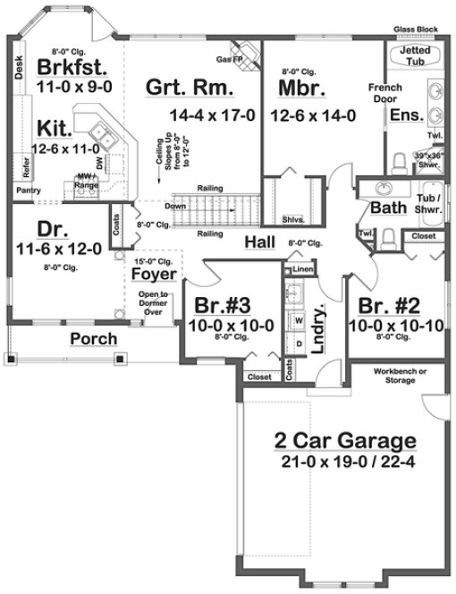 Main Floor Plan for House Plan #201600