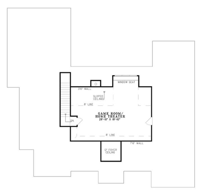 Second Floor Plan for House Plan #310520