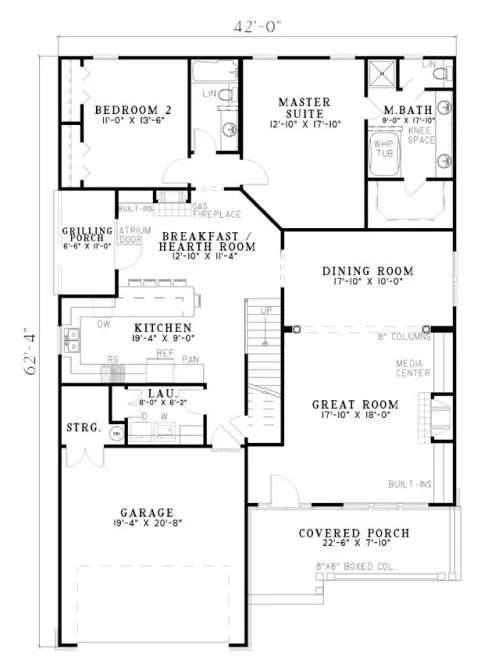 Main Floor Plan for House Plan #312520