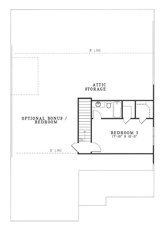Second Floor Plan for House Plan #312520