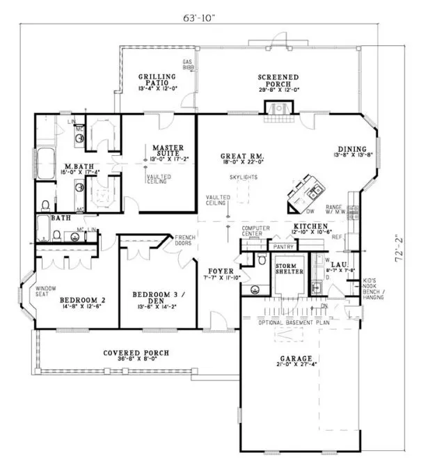 Main Floor Plan for House Plan #316520