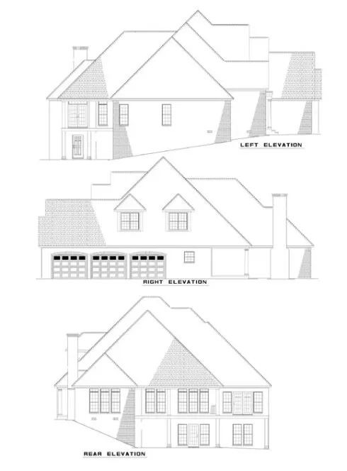 Rear Elevation for House Plan #318520