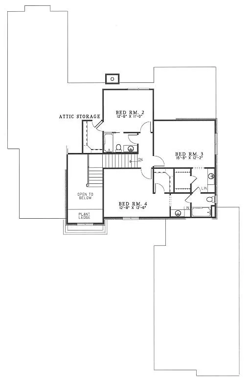 Second Floor Plan for House Plan #319520