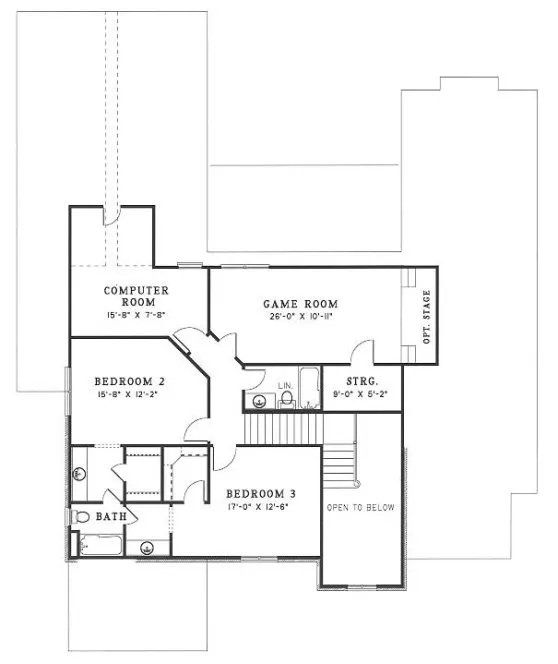 Second Floor Plan for House Plan #310620