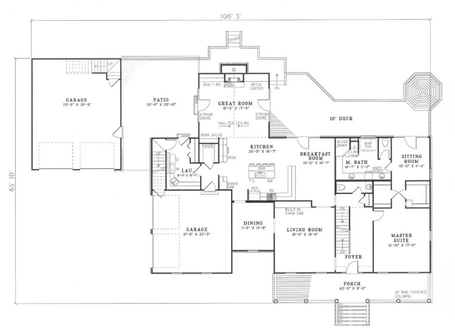 Main Floor Plan for House Plan #312620