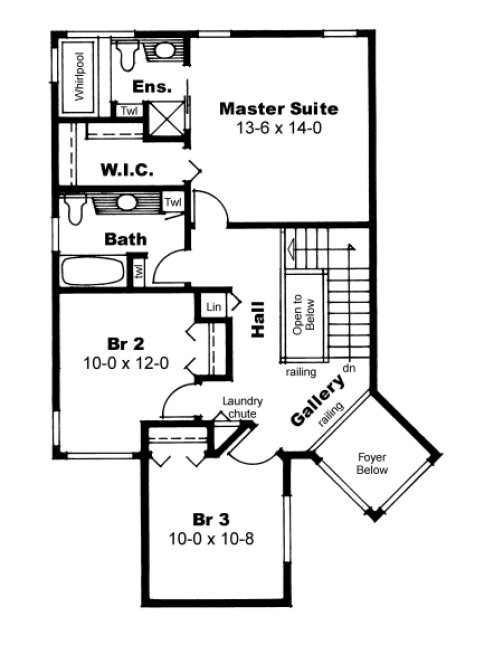 Second Floor Plan for House Plan #202041