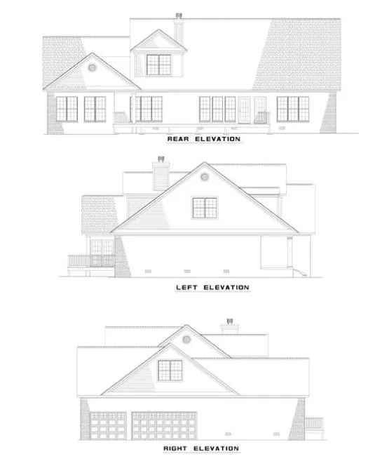 Rear Elevation for House Plan #315620