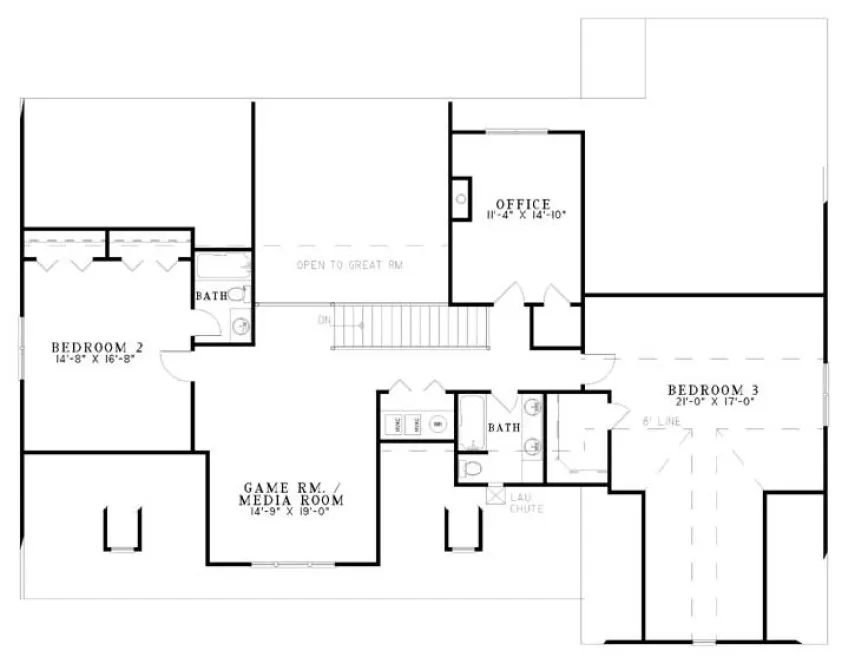 Second Floor Plan for House Plan #315620