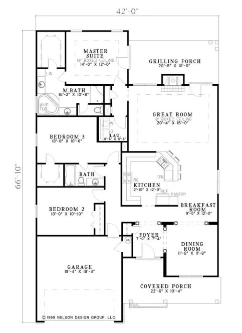 Main Floor Plan for House Plan #312720