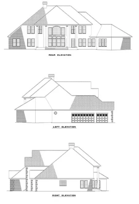 Rear Elevation for House Plan #313720