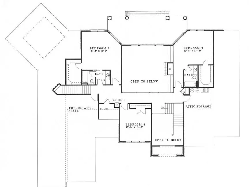Second Floor Plan for House Plan #313720