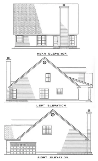Rear Elevation for House Plan #314720