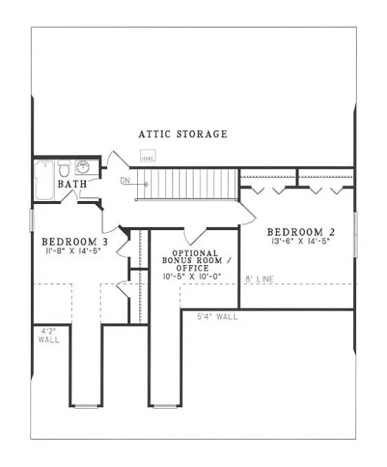 Second Floor Plan for House Plan #314720