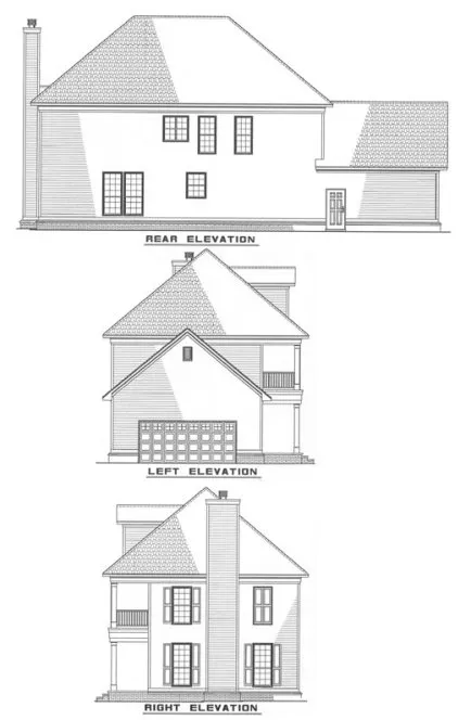 Rear Elevation for House Plan #315720
