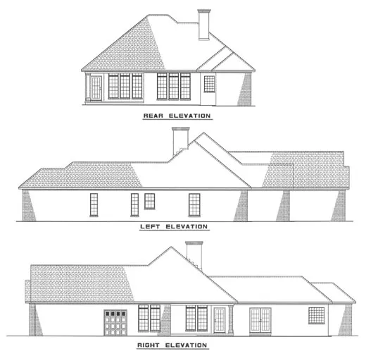 Rear Elevation for House Plan #317720