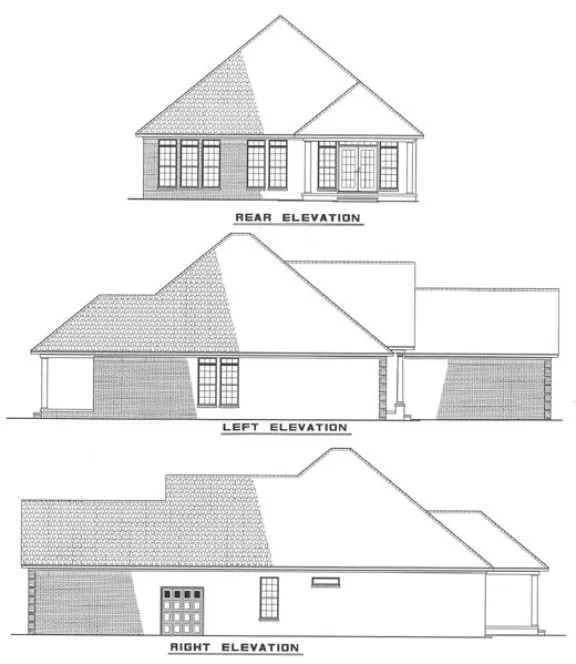 Rear Elevation for House Plan #318720